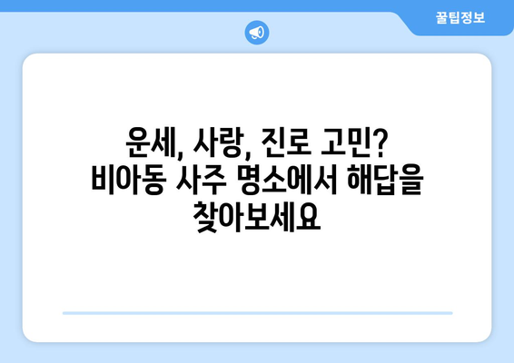 광주 광산구 비아동에서 찾는 나에게 딱 맞는 사주 명소 | 비아동, 사주, 운세, 점집, 추천