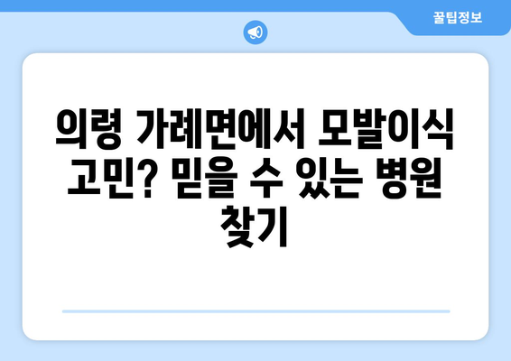 경상남도 의령군 가례면 모발이식 | 병원 추천 및 비용 가이드 | 모발이식, 탈모, 의령, 가례