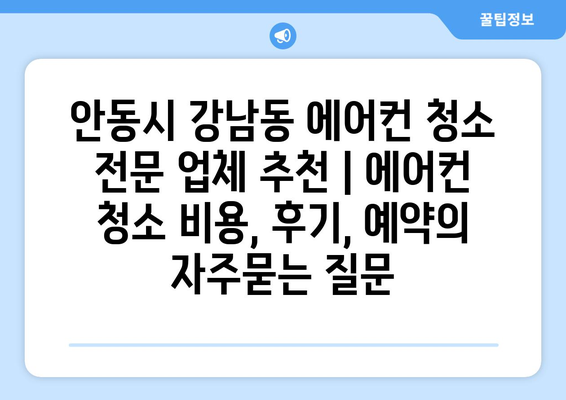 안동시 강남동 에어컨 청소 전문 업체 추천 | 에어컨 청소 비용, 후기, 예약