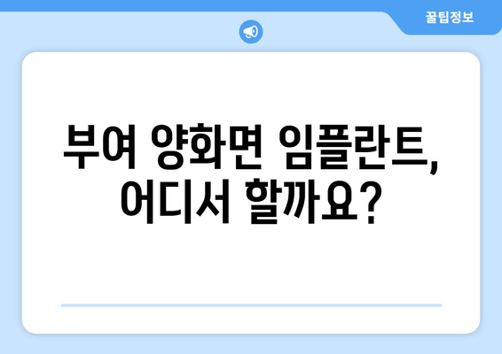 충청남도 부여군 양화면 임플란트 잘하는 곳 추천 |  임플란트 치과, 가격, 후기, 비용