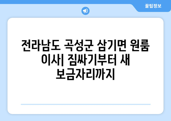 전라남도 곡성군 삼기면 원룸 이사| 가격 비교 & 업체 추천 | 이삿짐센터, 원룸 이사, 곡성군 이사